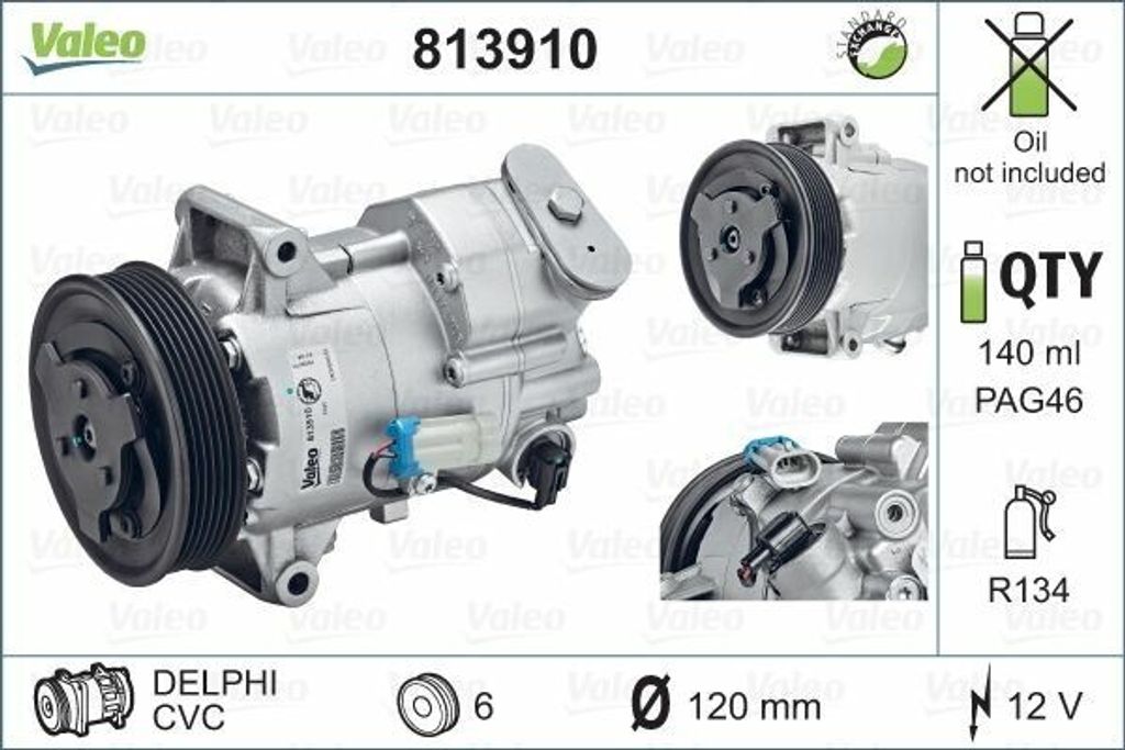 VALEO 813910 CVC Klimaanlage Klimakompressor PAG 46 R134a für OPEL INSIGNIA Caravan Astra J Sports Tourer (P10) ASTRA J INSIGNIA INSIGNIA Stufenheck