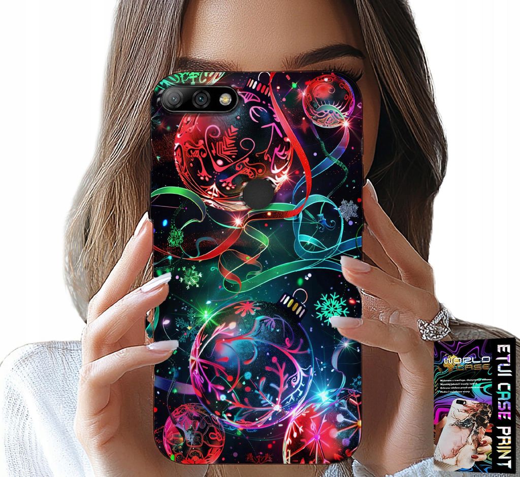 Hülle Für Huawei Y7 2018 - Weihnachtskugeln, Weihnachtsbaum, Hülle + Film