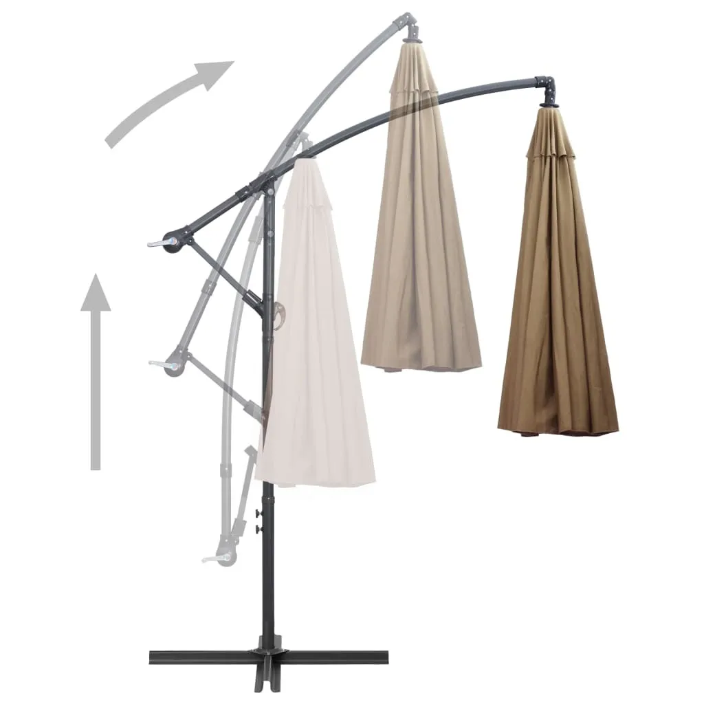 Parasol droit 3 mètres taupe avec mât en aluminium par The Living Store