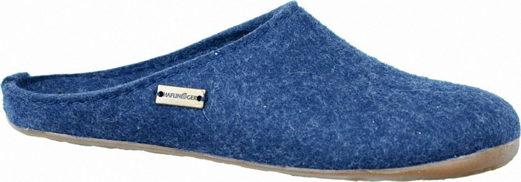 Haflinger Fundus Everest Damen Filz Hausschuhe Pantoffeln blau, herausnehmbares Fußbett, 1933127/38