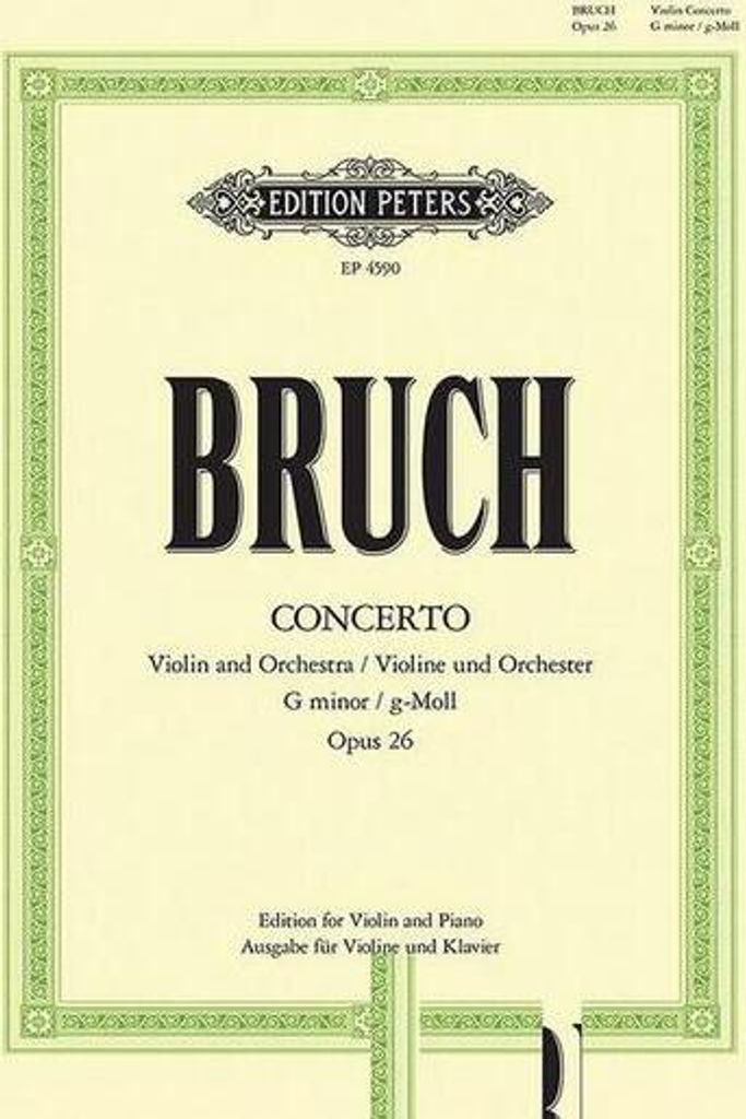 Violin Concerto No. 1 in G Minor Op. 26 (Edition for Violin and Piano): Solo Part Ed. by Wilhelm Stross