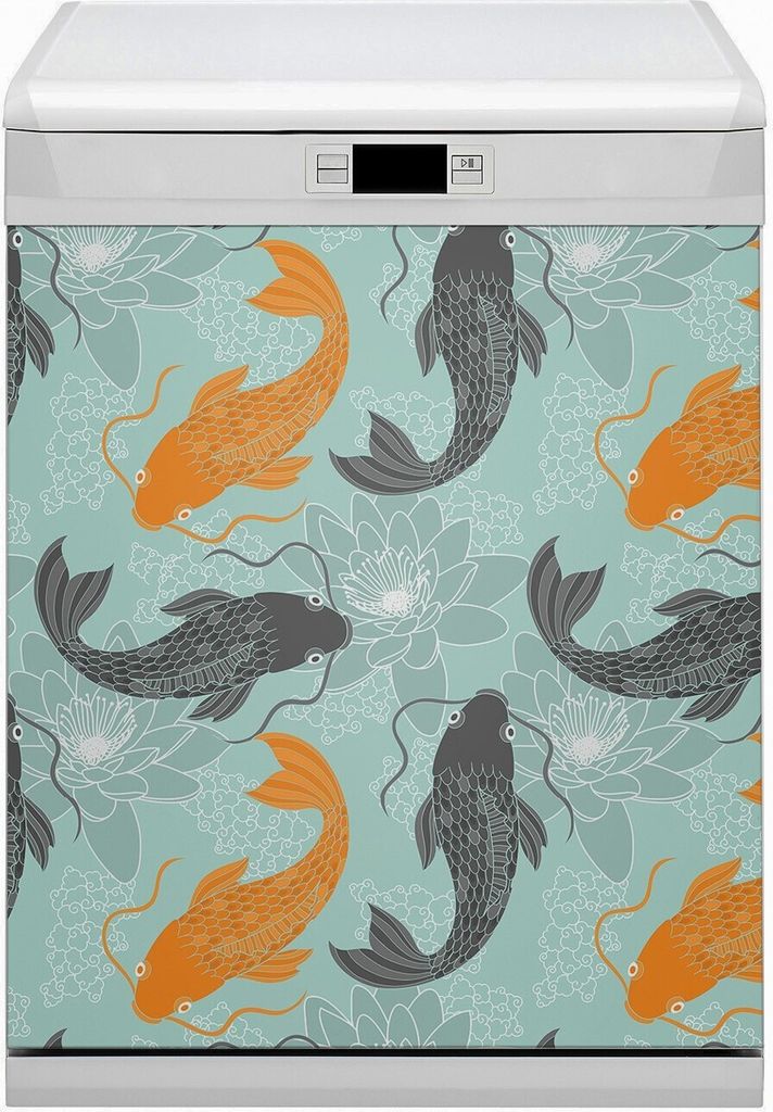 Abwaschbar 60x70 cm Geschirrspüle Magnetmatte Küche Dekorative - Chinesischer Karpfen