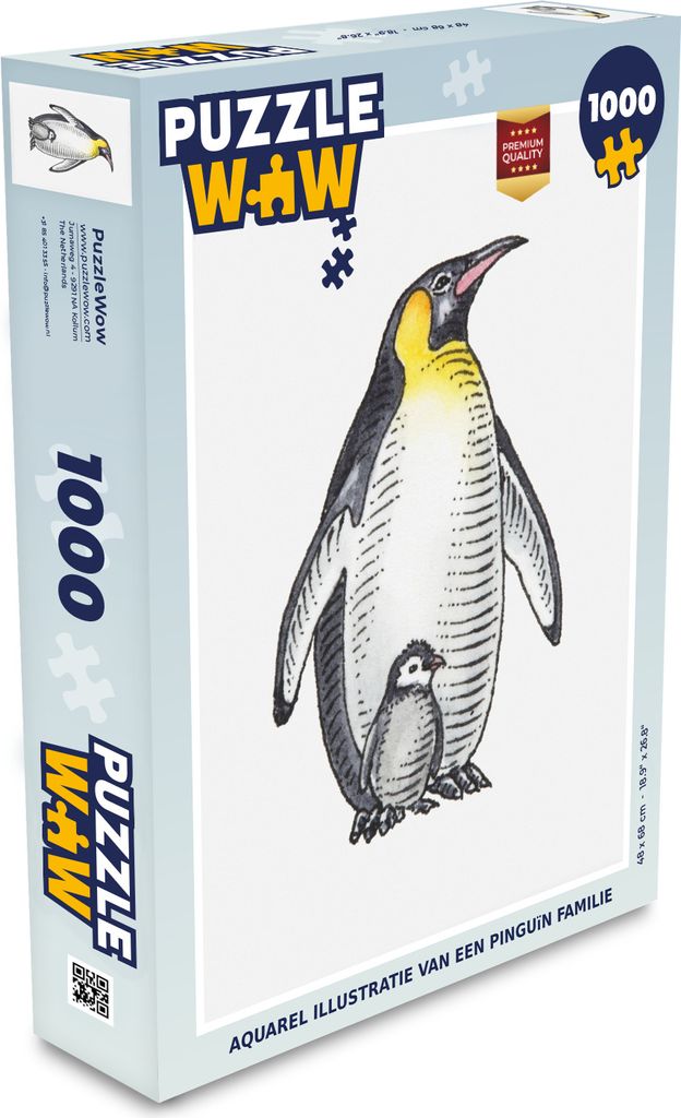 MuchoWow Puzzle 1000 Teile Pinguin - Tiere - Aquarell - Spielzeug - Alt und Jung - Spiele - Puzzeln