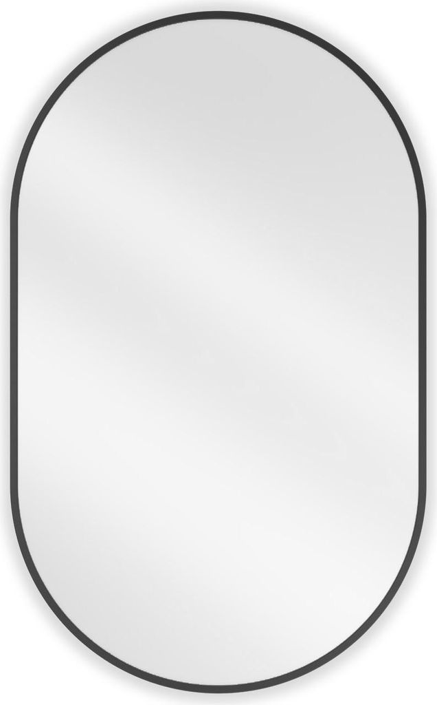 Mexen Loft oválne kúpeľňové zrkadlo 90 x 55 cm, čierny rám Obrázok produktu 