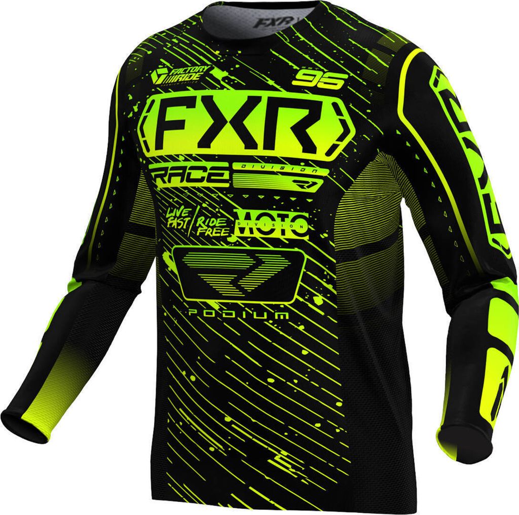 FXR Podium 2025 Motocross Jersey, schwarz/grün, S
