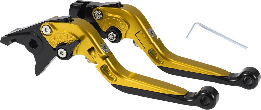 Kurze Lange Bremskupplungshebel für Yamaha YZF R1 2002-2003 Einstellbarer Motorradlenkerbremshebel aus Aluminiumlegierung Goldfarbener Griff Schwa...