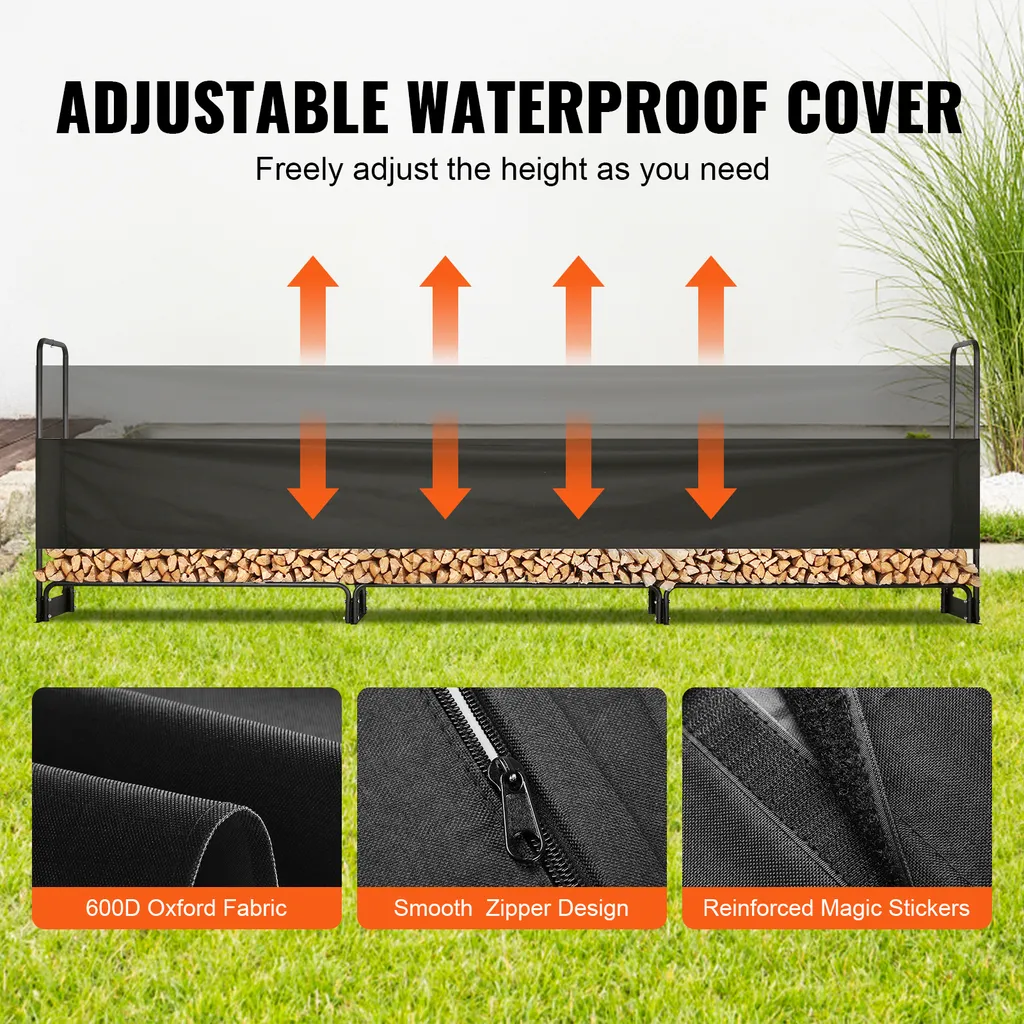 Support bois de chauffage en acier robuste avec grande capacité - 4