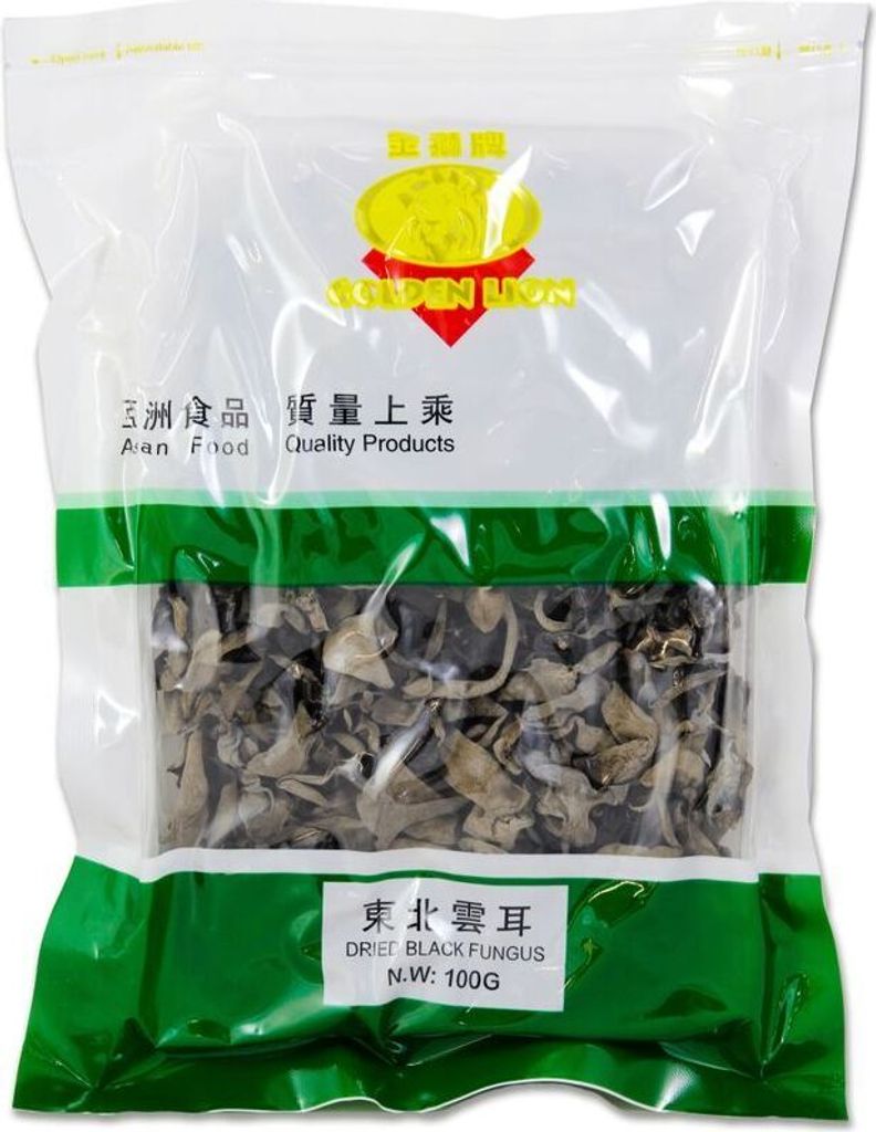 Golden Lion Mu-Err Pilze, getrocknet 100g | Black Fungus, Judasohr, Wolkenohren | schwarz