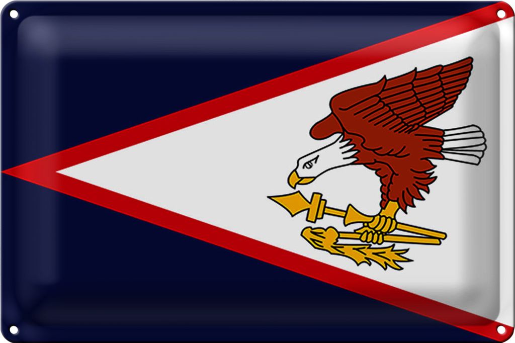 Blechschild Flagge 30x20cm Flag of American Samoa