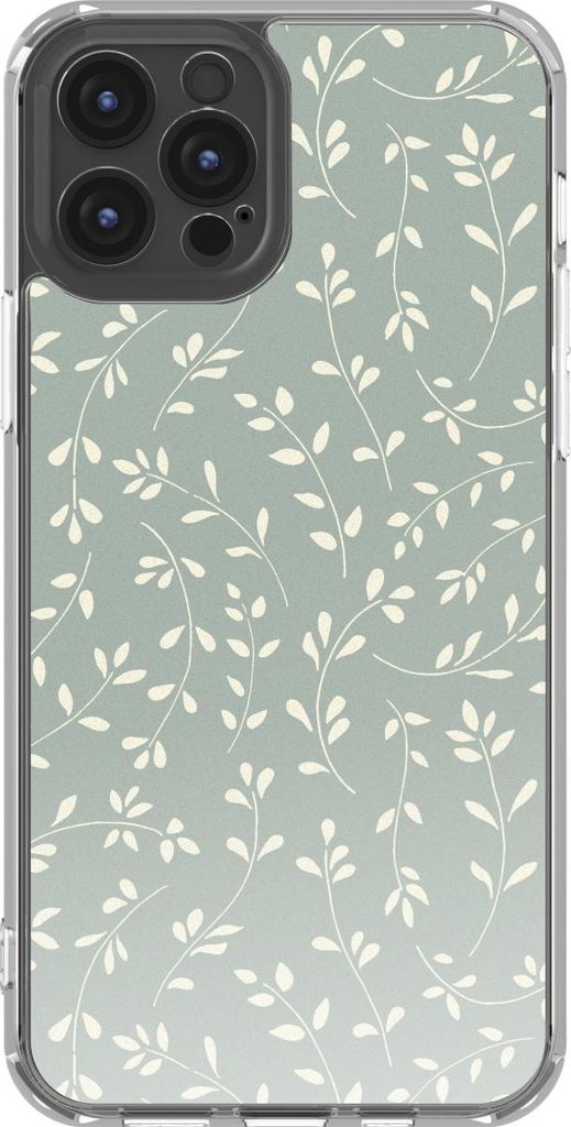 imoshion Design Hülle iPhone 12 (Pro) - Smoke Green Flowers