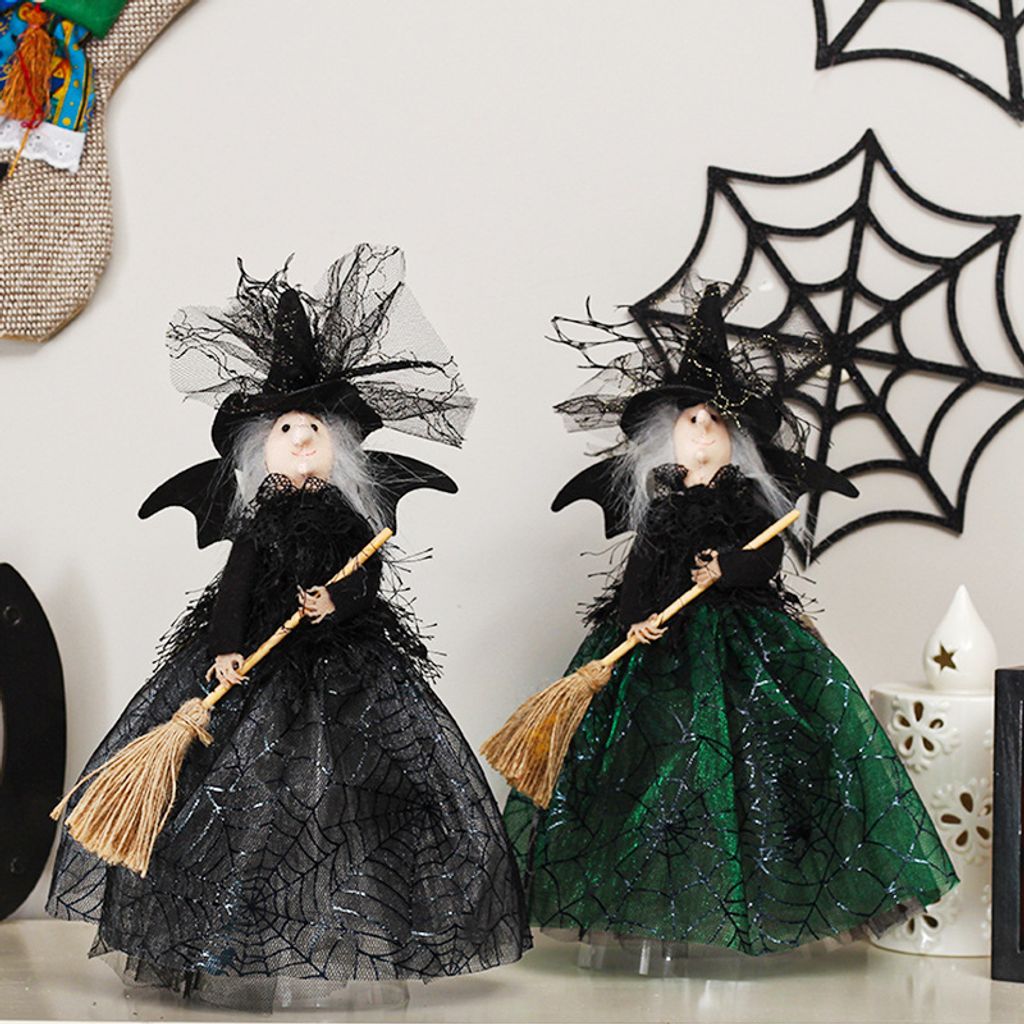 Halloween-Dekorationen Hexenpuppe Baum oben Stern Tischdekoration Puppe Ornamente(2 Stück)