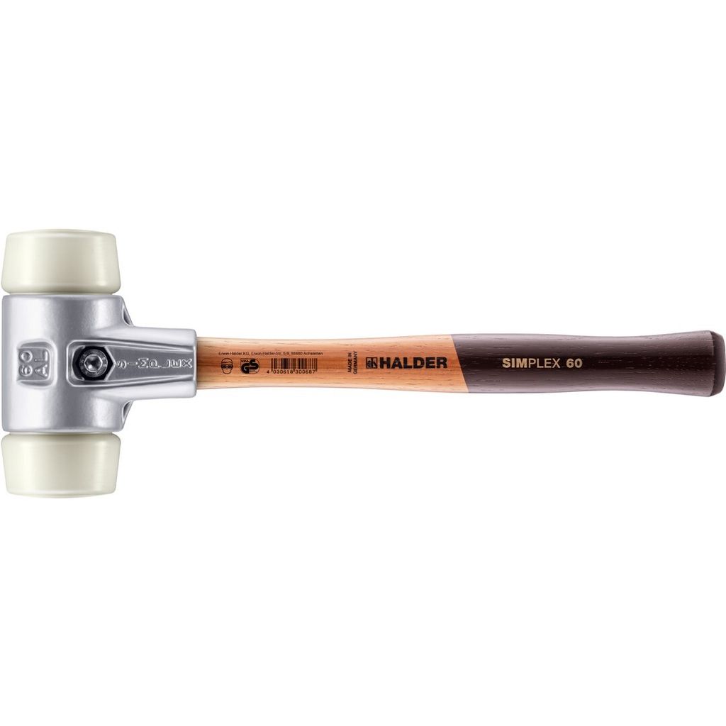 HALDER SIMPLEX Schonhammer Ø 60 mm Nylon mit Aluminiumgehäuse