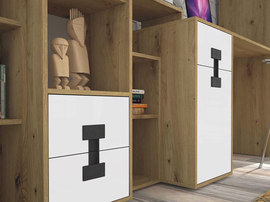 Bureau Informatique BASHIRA Chêne et Blanc : Idéal pour Télétravailleur