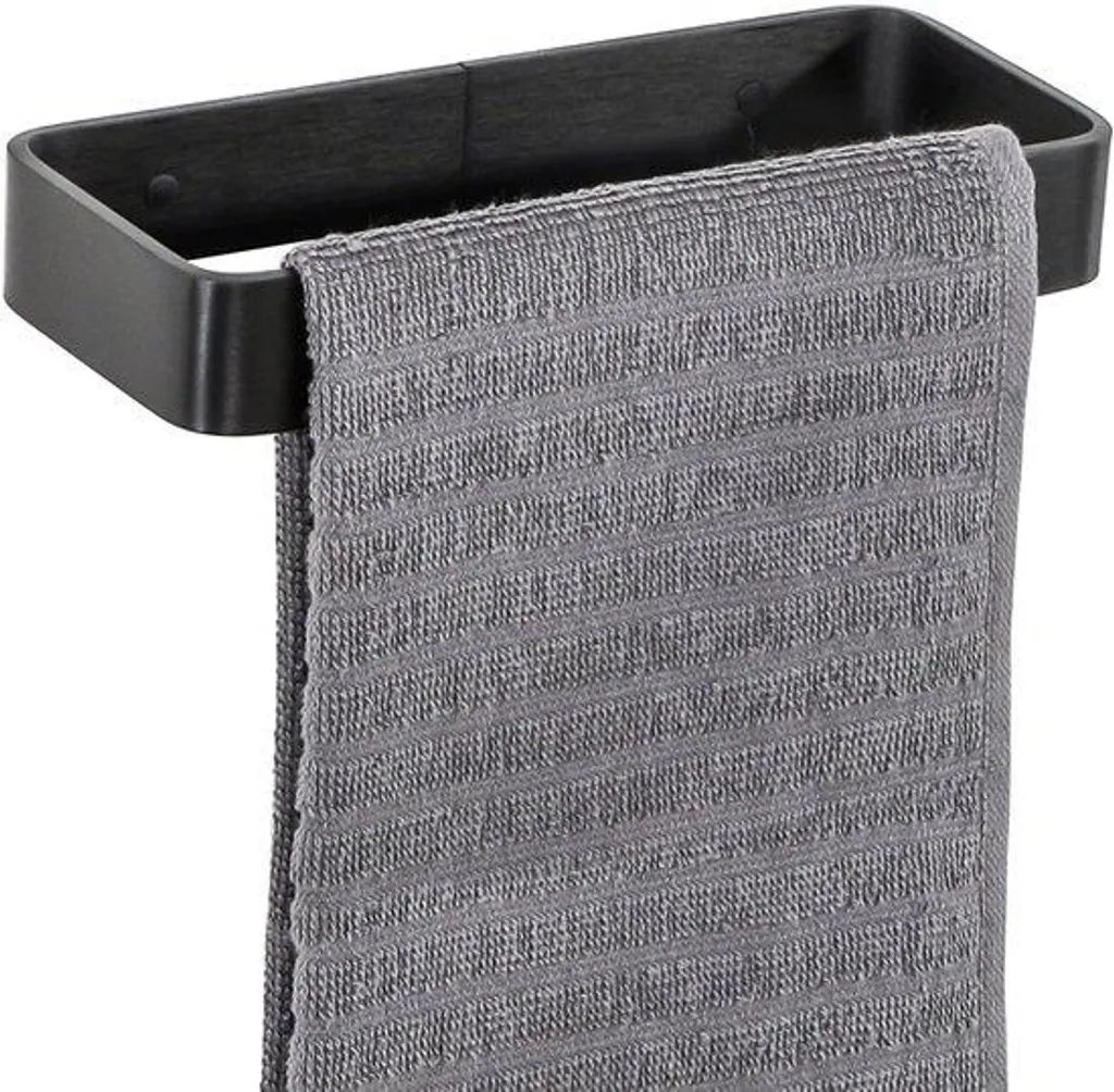 Petit porte-serviette aluminium noir inoxydable 20 cm haute qualité