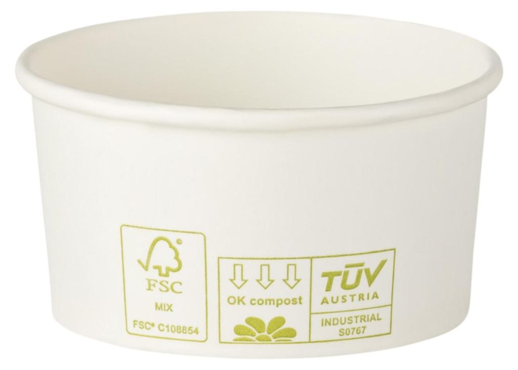 100x Eisbecher Pappbecher 100% ohne Kunststoff 260ml Ø92 Produktbild 