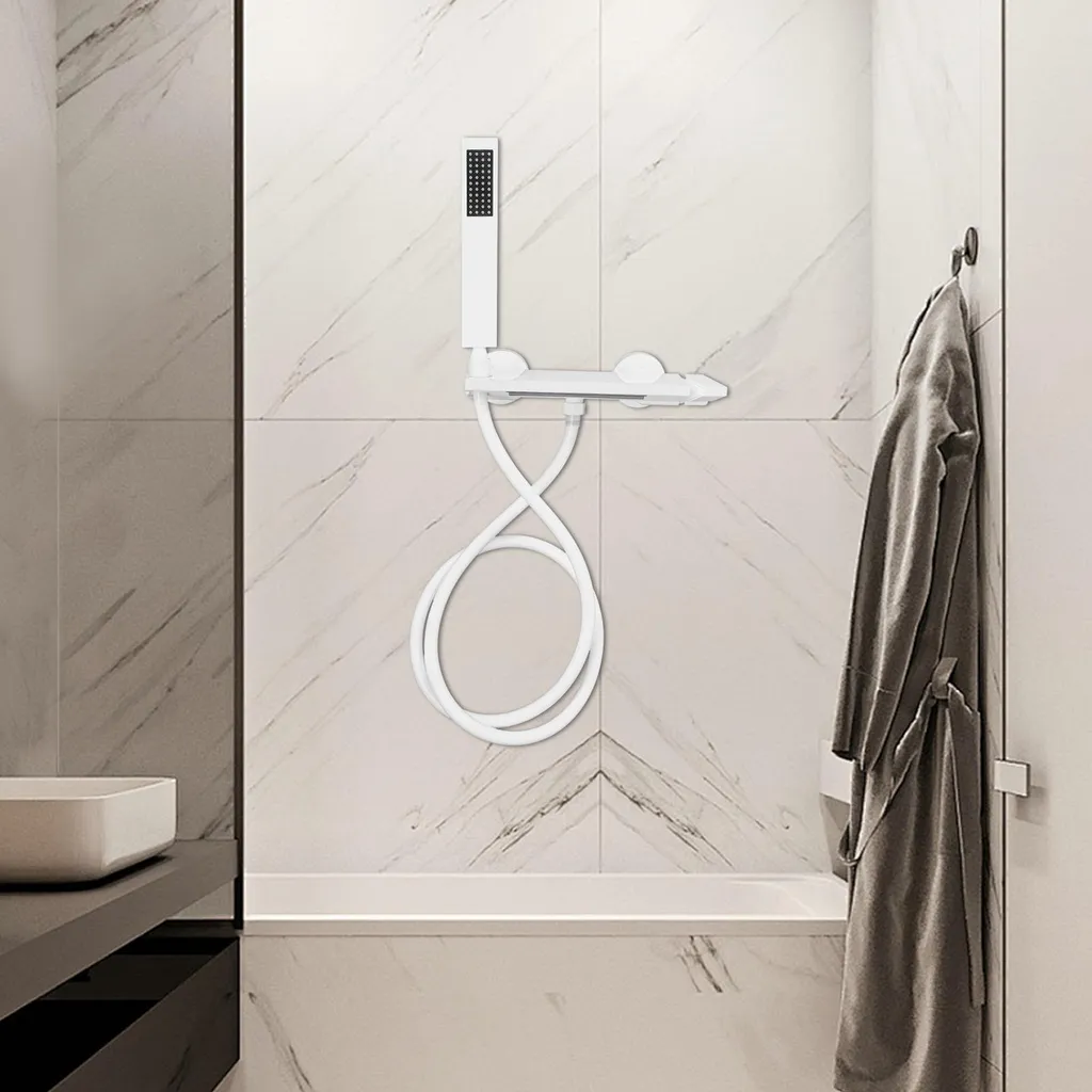 Mitigeur baignoire cascade blanc anti-calcaire, réglage précis d'eau - 3