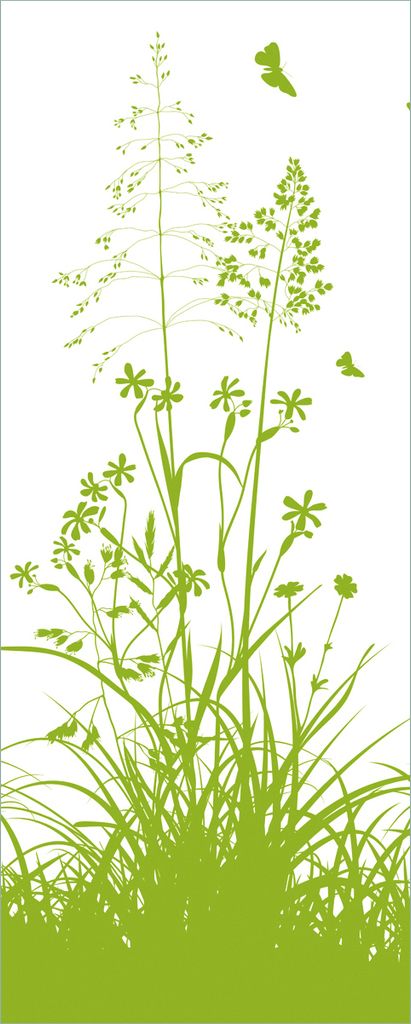 Wallario Poster - Grüne Sommerwiese, Kunstdruck Größe: 50 x 125 cm
