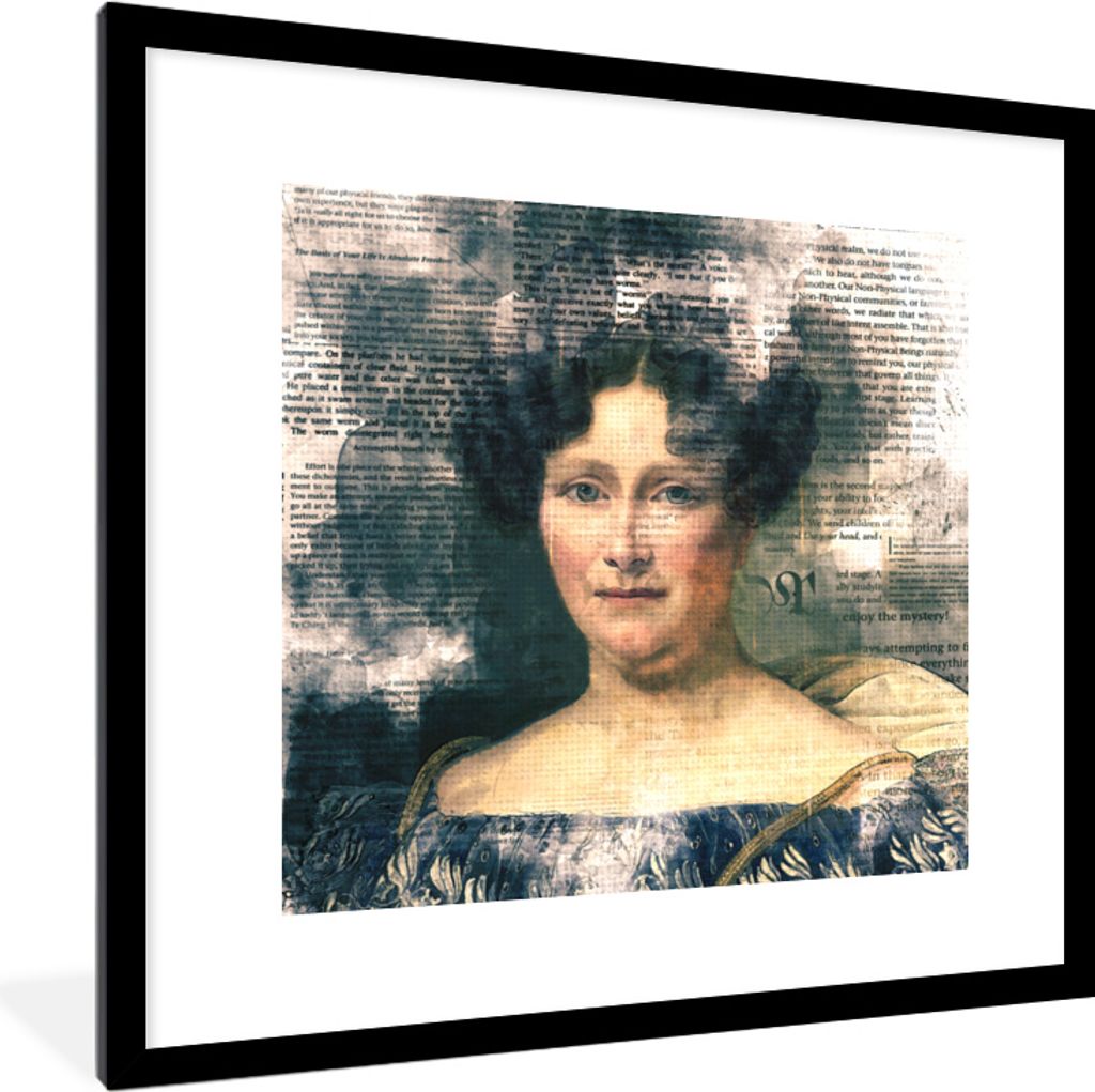 MuchoWow MuchoWow Gerahmtes Poster Johanna Henriette Engelen - Dubois Drahonet - Zeitungsartikel 40x40 cm - Poster mit zchwarzem Bilderrahmen -...