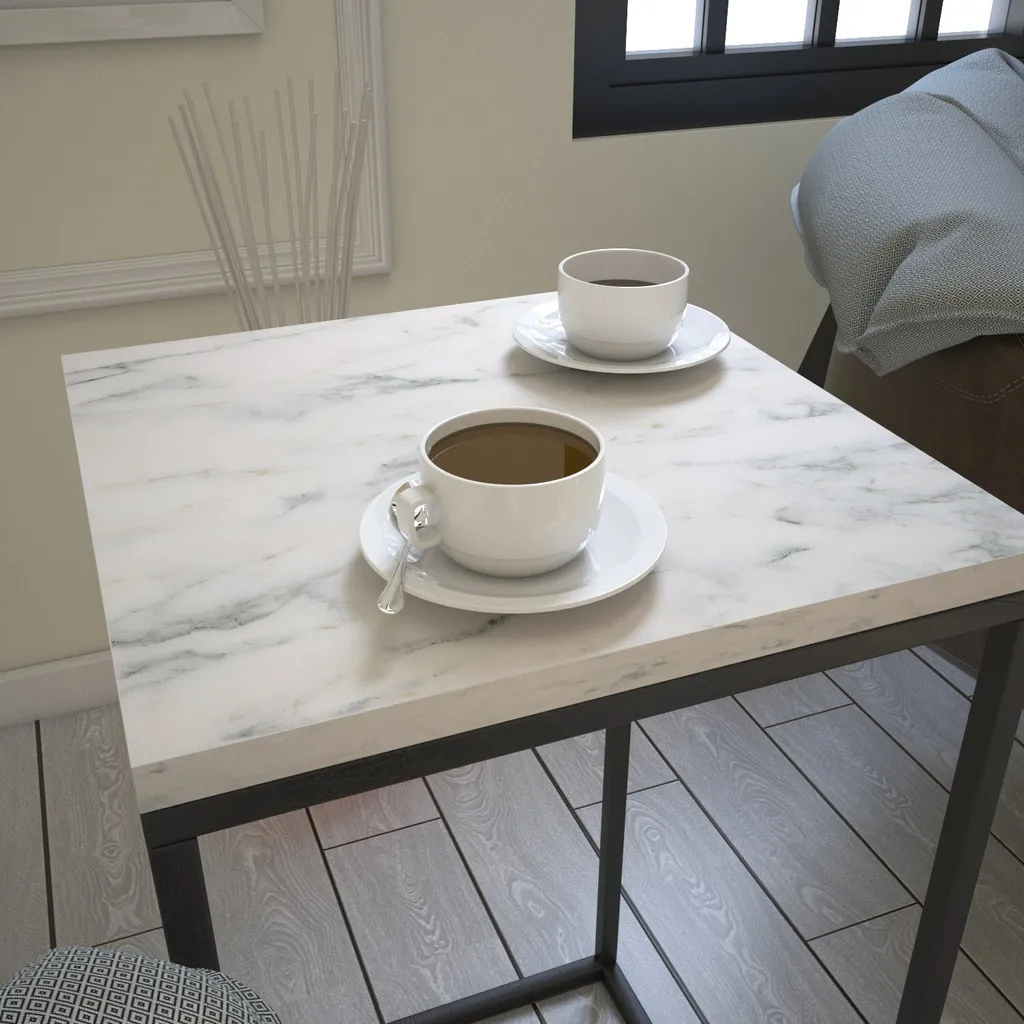 Table d'appoint design effet marbre blanc Skye Decor Pure Marmo