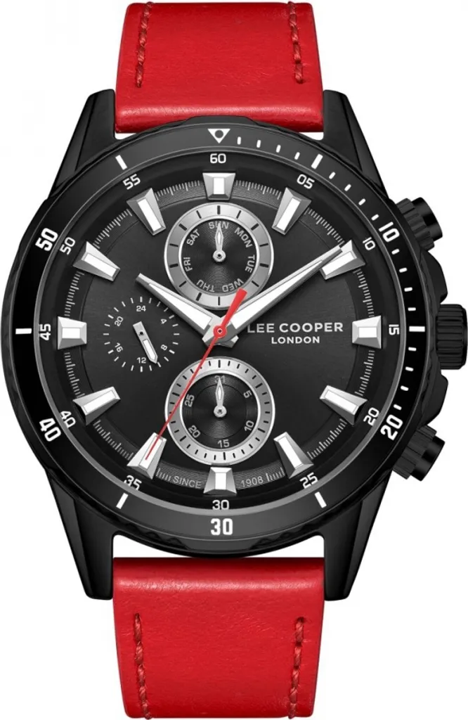 Montre Lee Cooper LC08004.658 rouge avec cadran analogique et acier