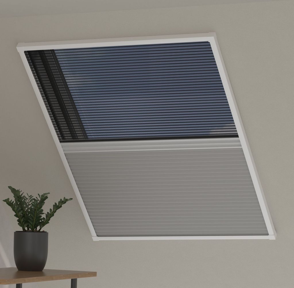 Cocoon Home Dachfenster 100x160 - Grau mit schwarzem Insektenschutz