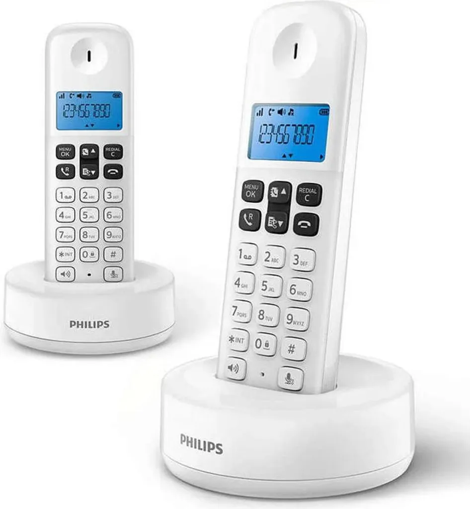 Philips D1612W/34 Cordless Duo Bianco - Telefono Casa Senza Fili Philips