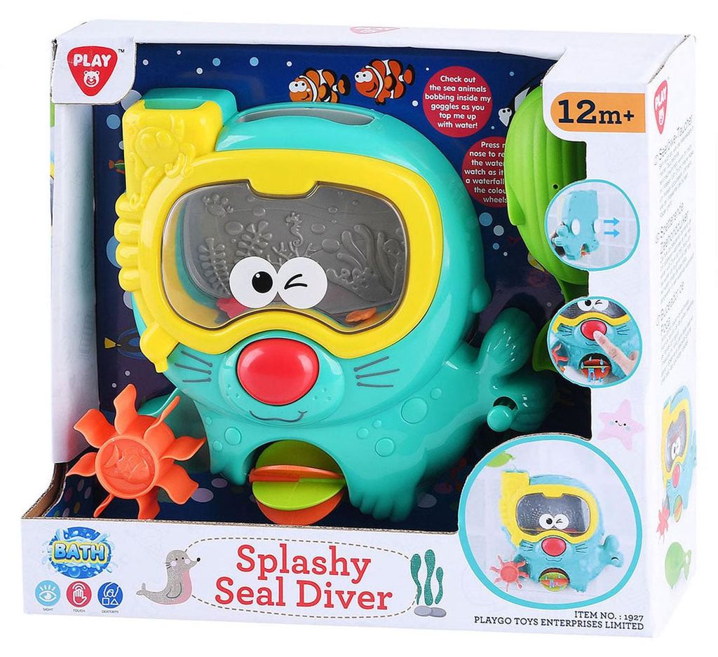 Playgo Badespielzeug: Spritzender Seehund mit Taucherbrille
