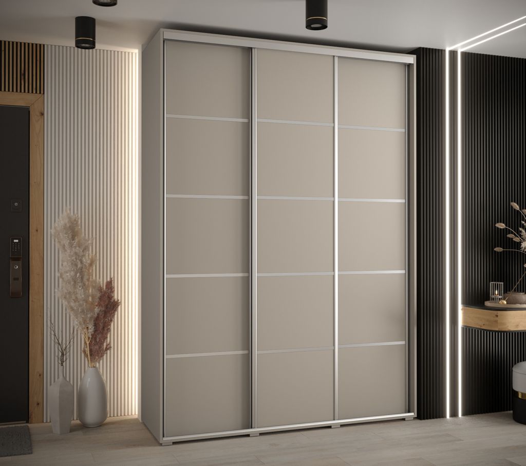 Kleiderschrank INDIRA 4 - 170/45 cm, Kaschmir/Silber