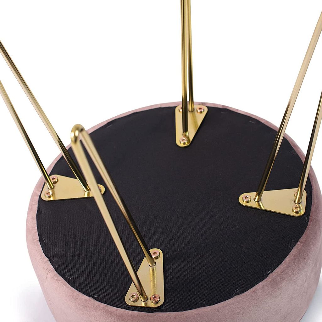 Theo&Cleo Runder Sitzhocker Schminktisch Hocker Ottoman Produktbild 4