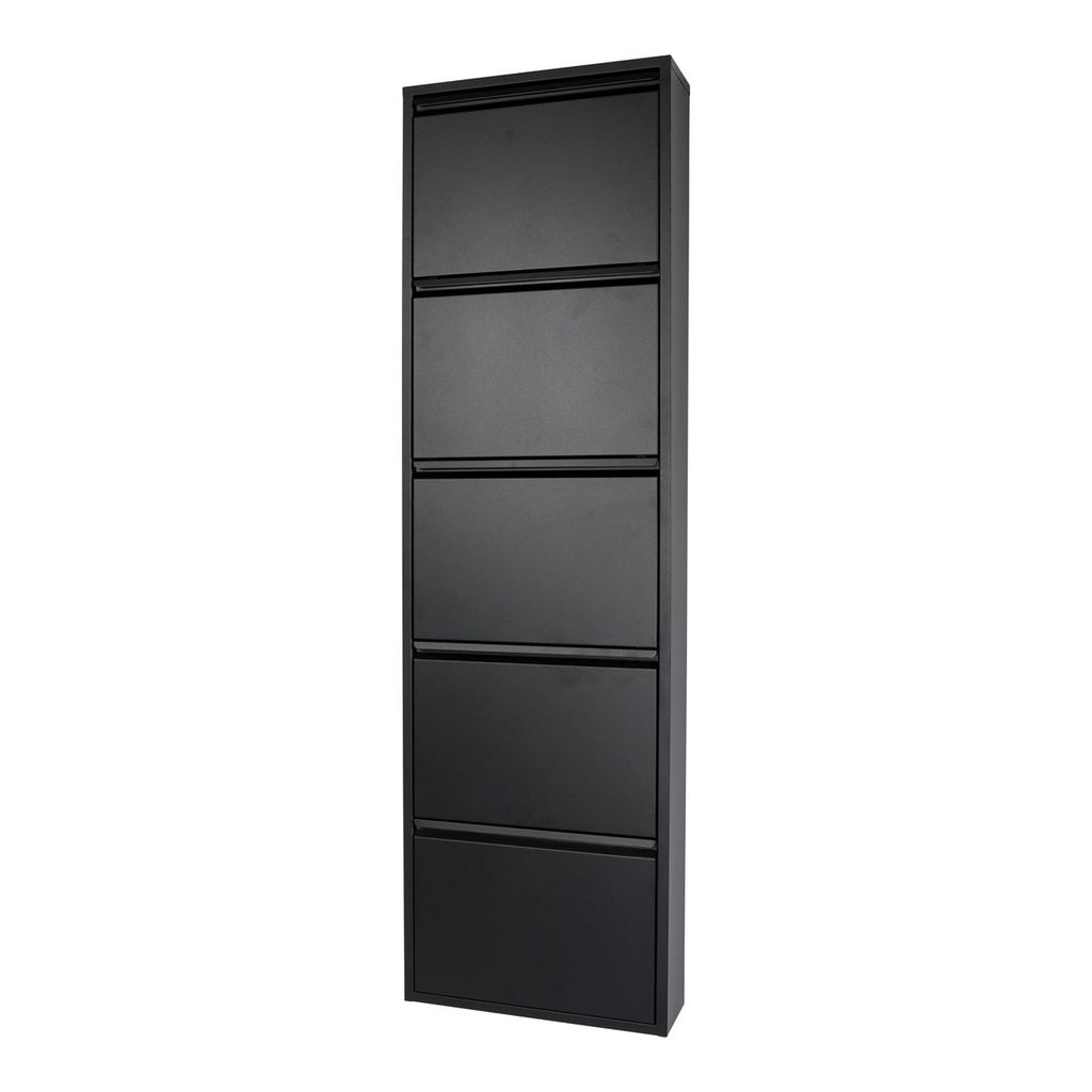 schuhschrank Billy-5 50 x 15 x 169 Stahl Schwarz Produktbild 
