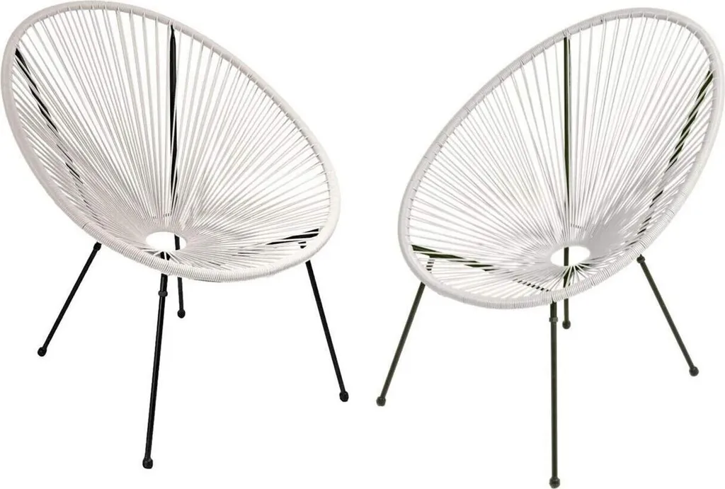 Chaises de Jardin Robustes Blanches Dalida - Entretien Facile Set 2 - 4