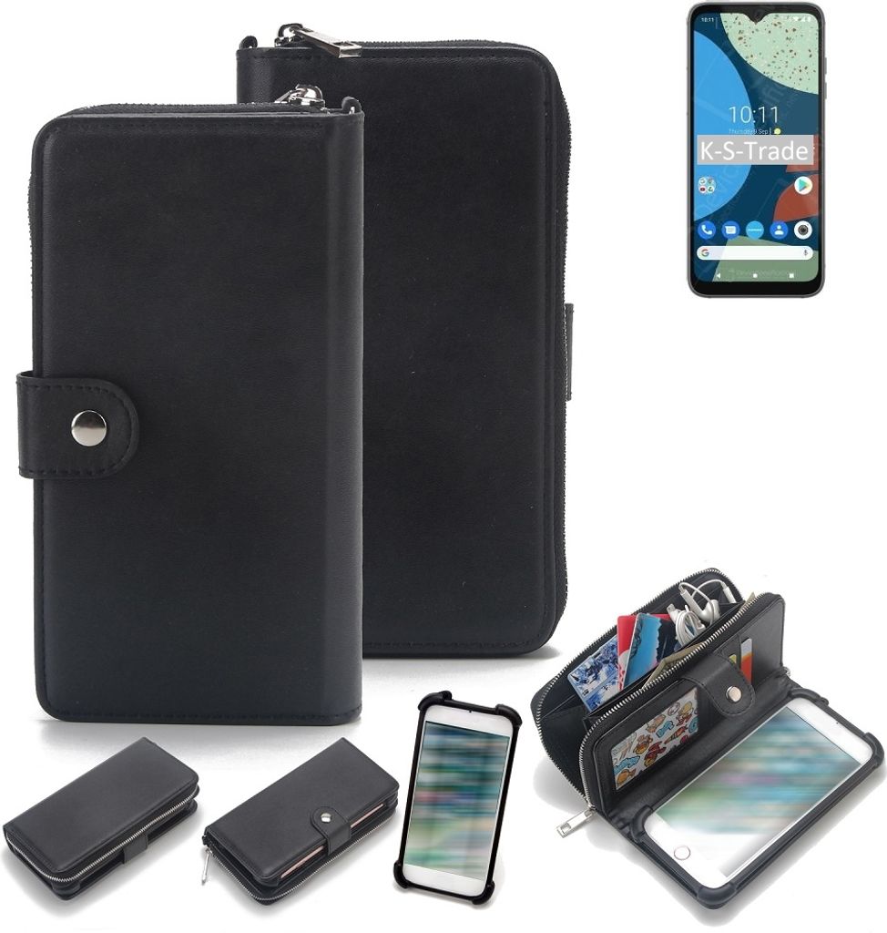 K-S-Trade 2in1 Handyhülle Schutzhülle kompatibel mit Fairphone 4 & Portemonnee Cover Handy Hülle Case Etui Geldbörse Wallet Bookstyle Hülle