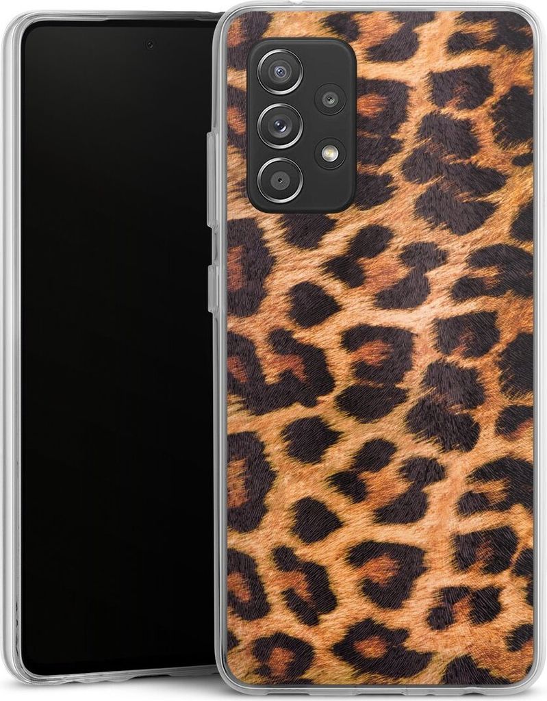 DeinDesign Handyhülle für Samsung Galaxy A52 5G Silikon Hülle Case Smartphone Schutzhülle Animalprint Fell Leopard