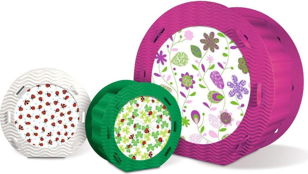 Laternen rund 3D-Wellpappe 11,5cm VE=10 Stück 8 Farben sortiert