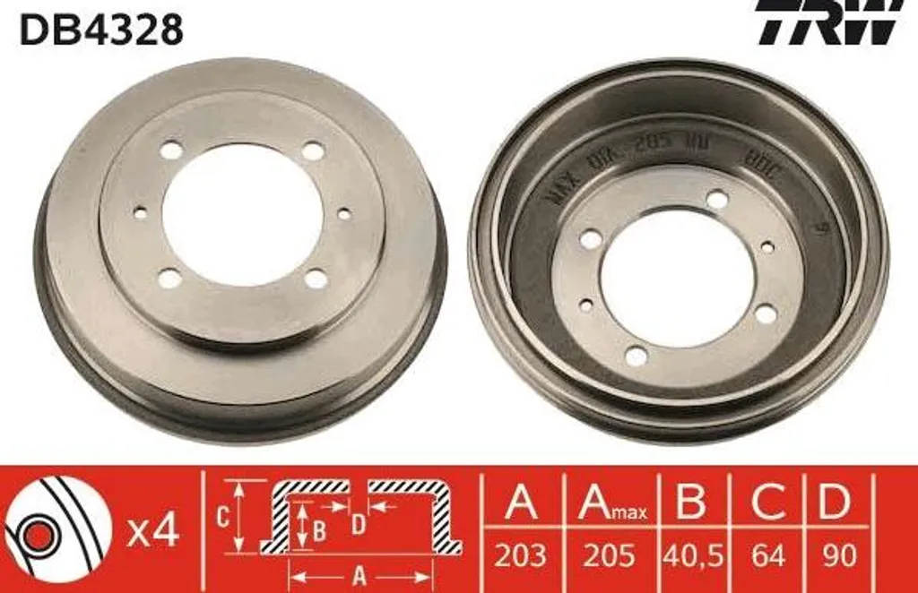 Tambour de frein TRW DB4328 : fini les bruits et vibrations MR205575