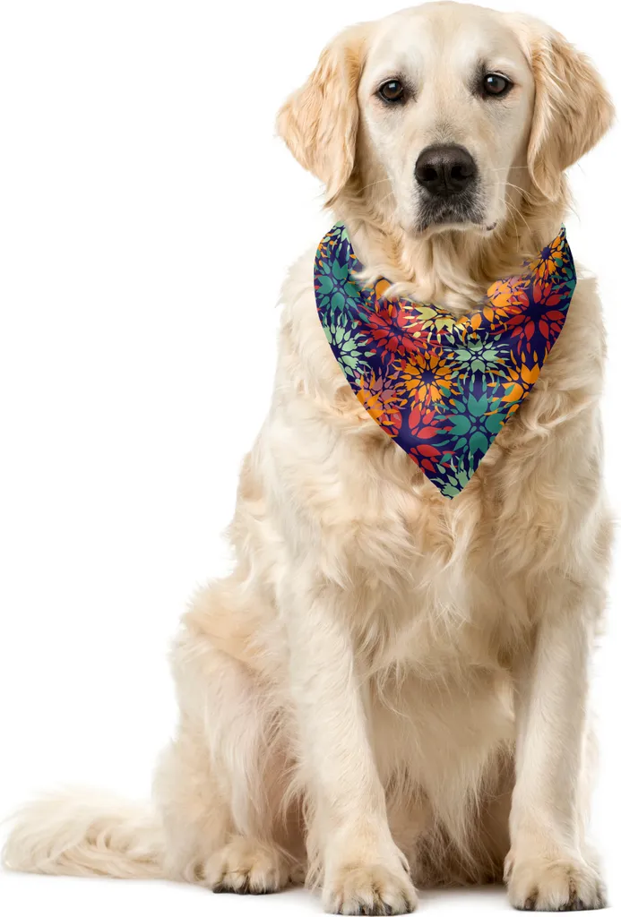 Bandana per Animali ABAKUHAUS Fiori Multicolore 40x40 cm - Trendy Pet