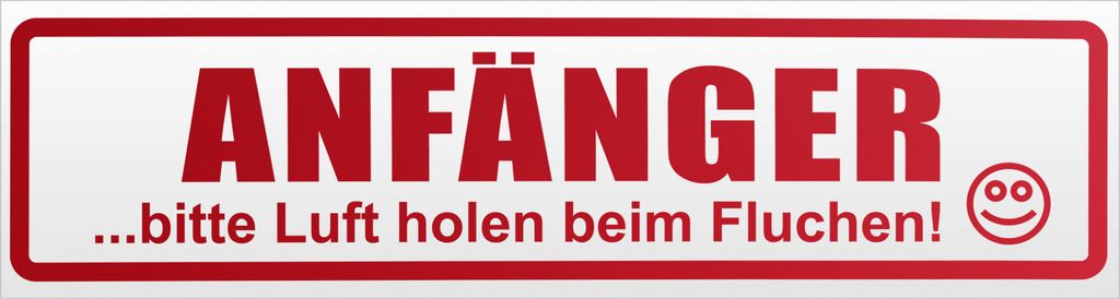 Kiwistar Anfänger - Bitte Luft Holen Magnetschild Schild magnetisch - 45cm Rot - reflektierend - Magnetfolie für Auto PKW Kfz