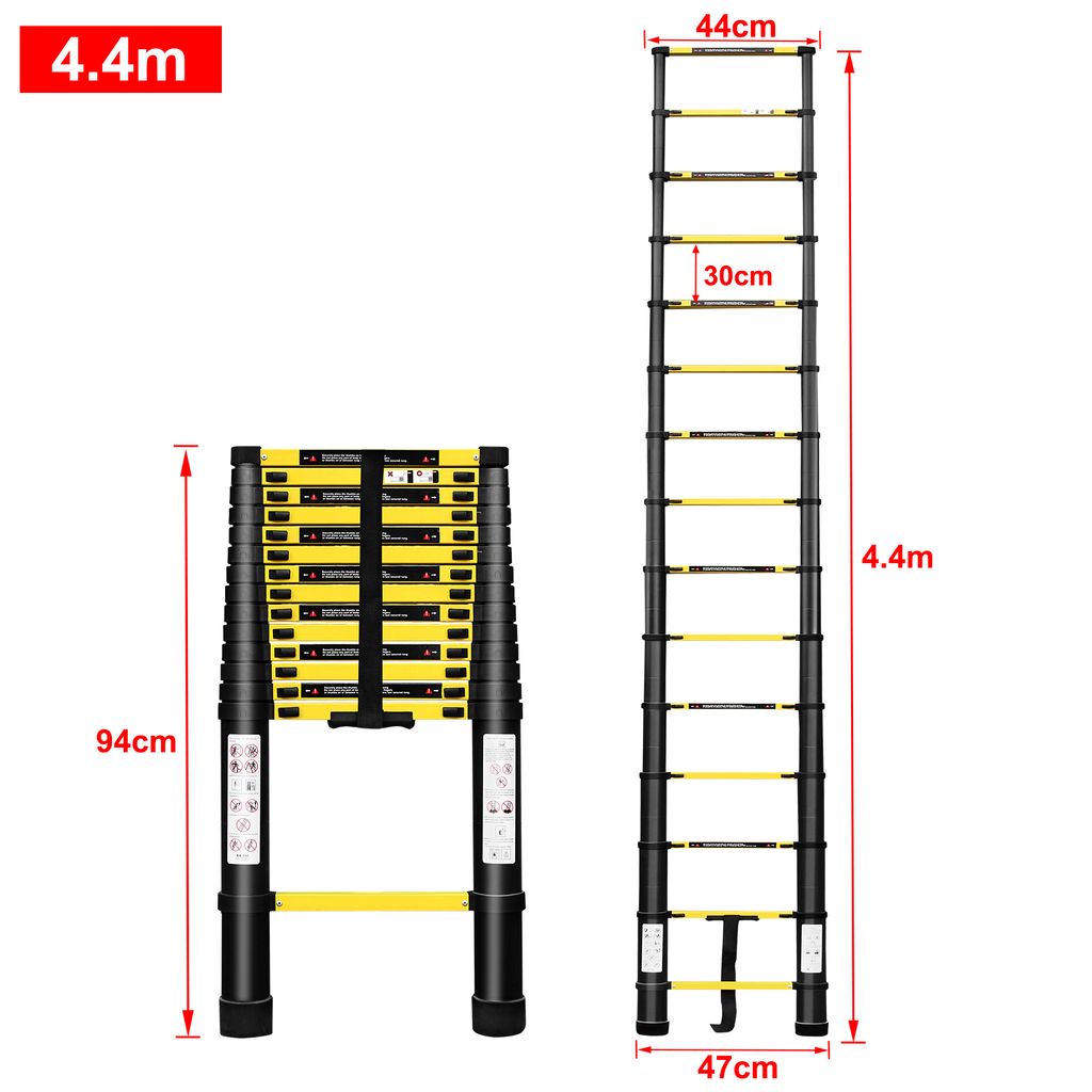 4,4m Alu Teleskopleiter Stehleiter Ladder Leiter Mehrzweckleiter Anlegeleiter 