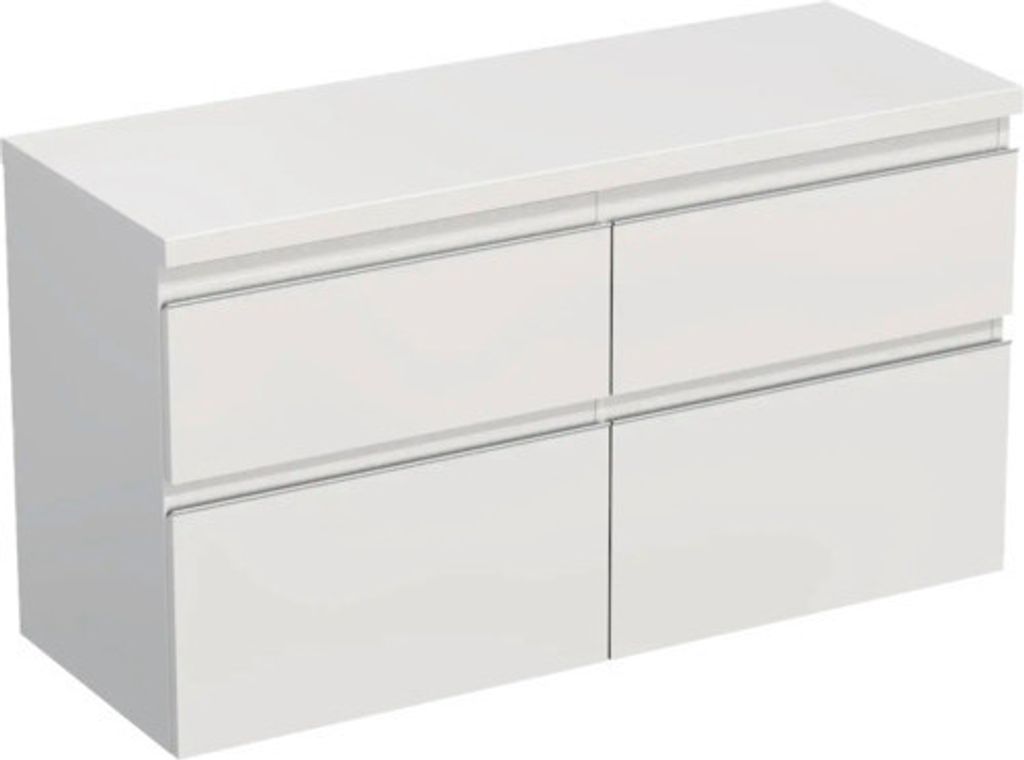 Jungborn Waschtischunterschrank TRENTA BxHxT 116,7 x 64,6 x 44,5 cm Frontfarbe weiß hochglanz glanz TRE DESK 120D 4Z S A