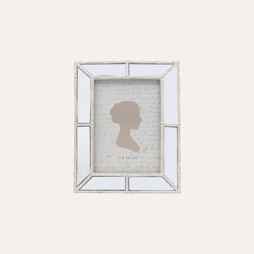 Cadre photo élégant blanc et miroir 21x16,5 cm : sublimez vos murs