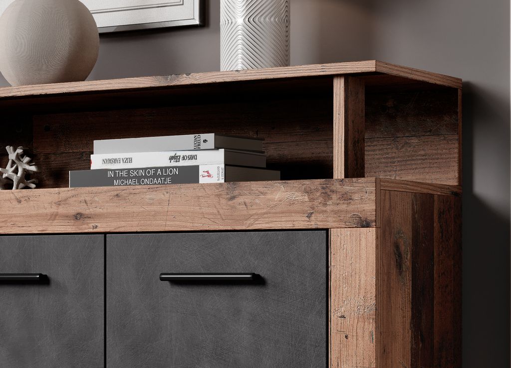 Loft Kommode Lunaris XXL, 4 Türen 4 Schubladen, Obrázek produktu 6