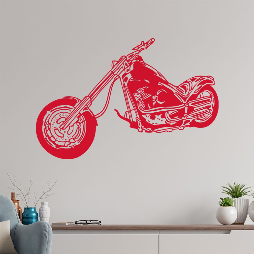 Chopper Wandtattoo in 6 Größen - Wandaufkleber Wall Sticker - Dekoration, Küche, Wohnzimmer, Schlafzimmer, Badezimmer