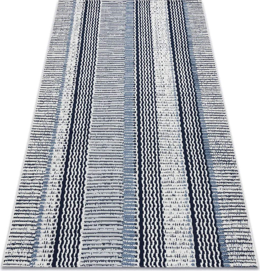 Tapis effet sisal résistant à rayures blanches 80x150 cm Sizal Color