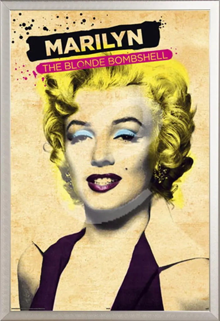 Cadre photo argenté 61x91,5 incassable avec affiche Marilyn Monroe Paint