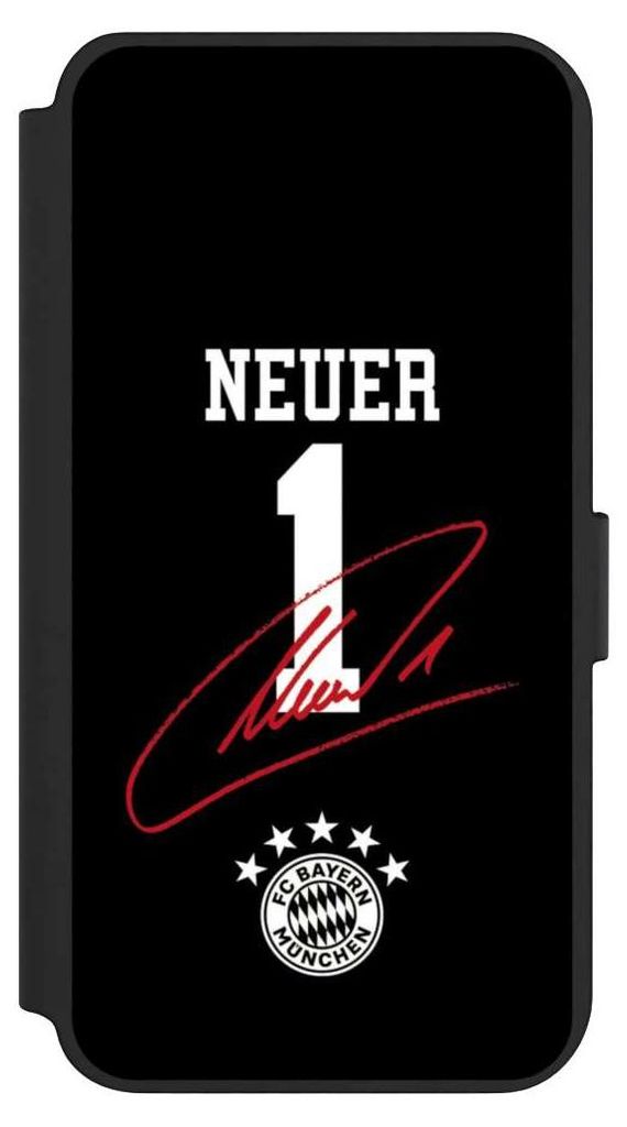 NIVOCASE Klapphülle für Samsung Galaxy S23+ Handyhülle aus Kunst Leder NIVOflip schwarz FC Bayern München FCB Manuel Neuer