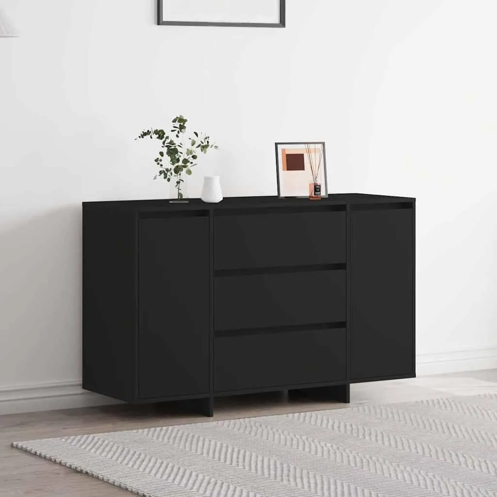 Buffet avec Tiroir Noir en Bois d'Ingénierie Robuste 120x41x75 cm
