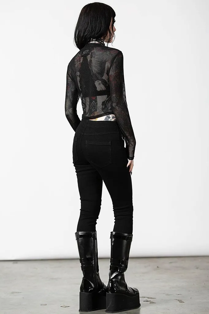 Pull léger en maille pour look gothique Planetary Party Killstar L