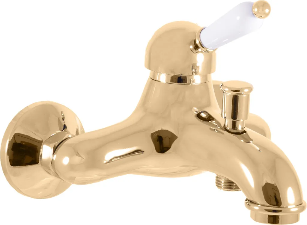 Mitigeur baignoire mural LABE en laiton doré brillant - Style Rétro Luxe