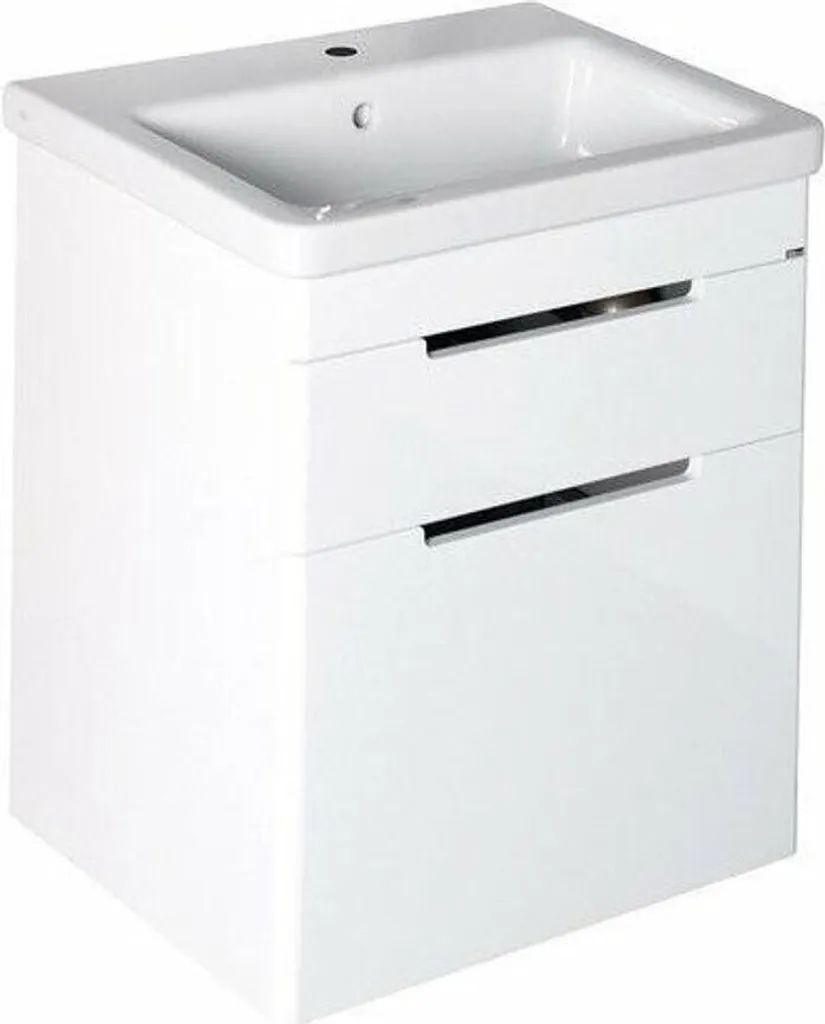 Meuble sous vasque Sapho Ella 2 tiroirs blanc brillant 464x650x380 mm