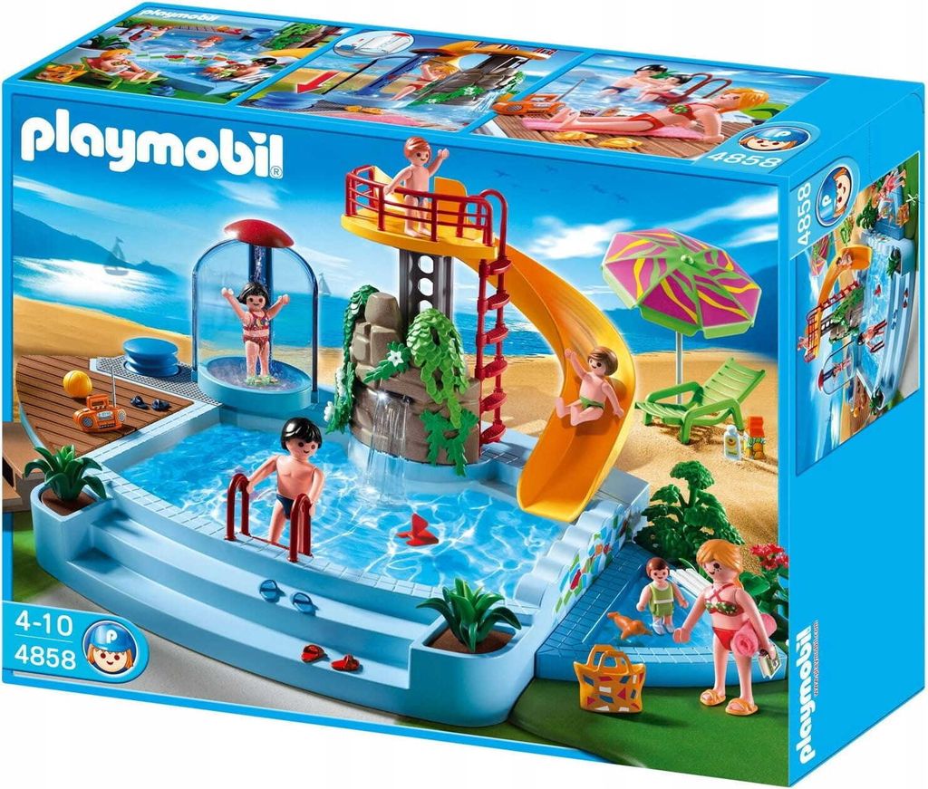 PLAYMOBIL Pool with Water Slide, Kunststoff, Multi